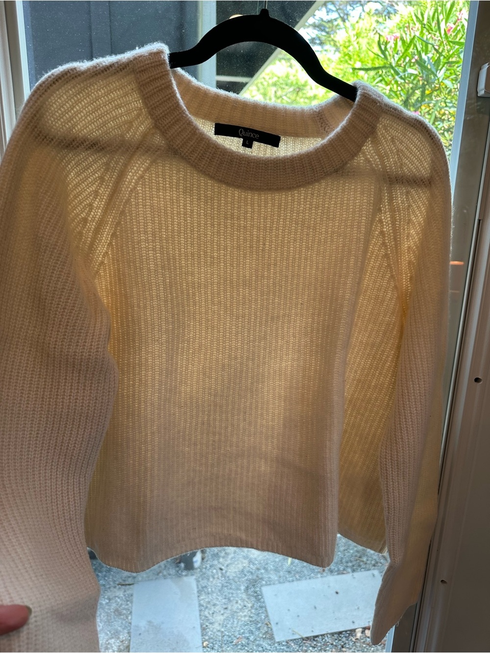 Quince Cream 100% cashmere Ribbed Crewneck Sweater - Women's
